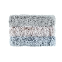 Intelligent Design Super Soft Shaggy Faux Fur Throw Blanket Frosty Print 50x60" Lightweight Throw, Teal