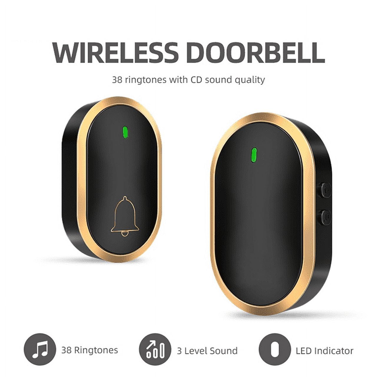 Intelligent Doorbell Wireless Waterproof Super Endurance 300M Range Four Modes 60 Music