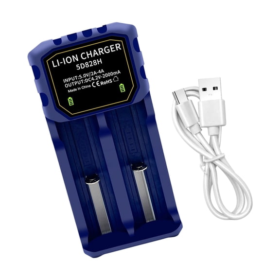 Intelligent Double Slot Charging Station For 18650 21700 26800 Lithium Batteries Auto Shutoff Anti Overcharge Safety