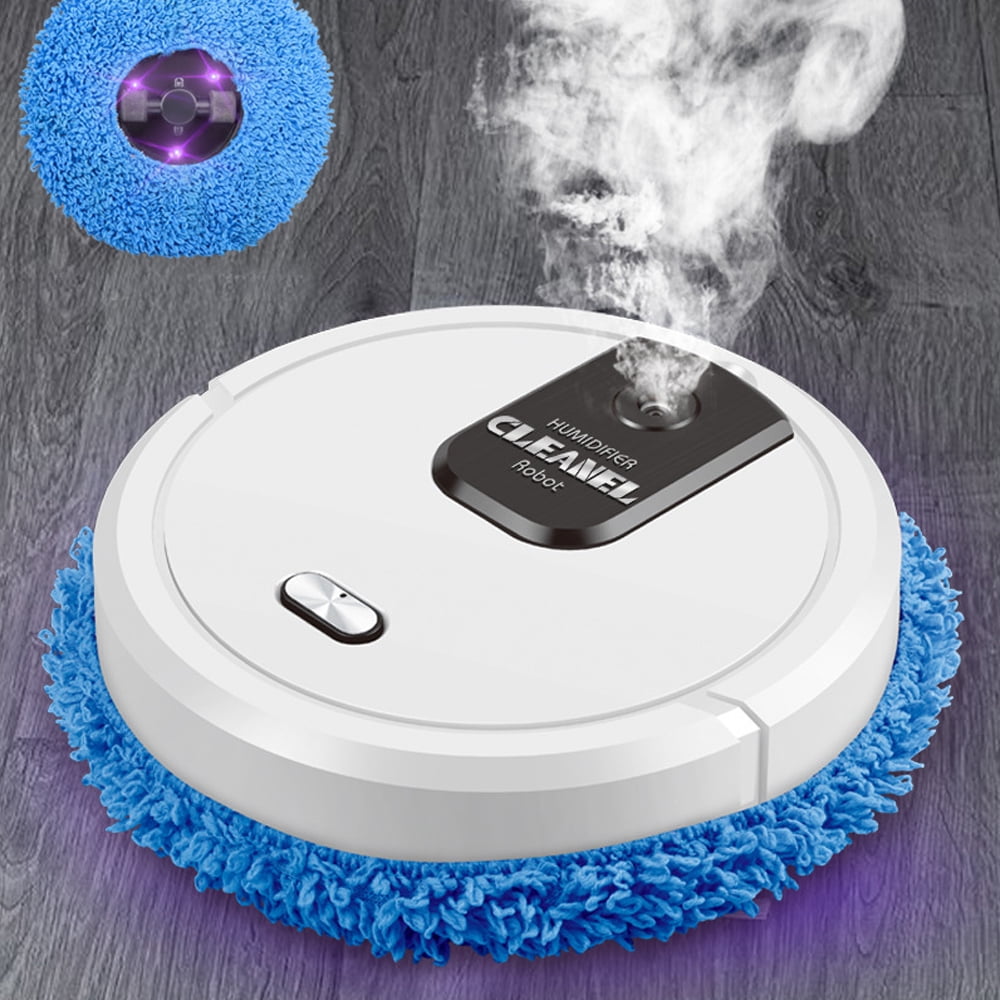 Intelligent Dry and Wet Mopping Machine Spray Sweeping Robot, White
