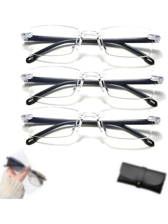 Intelligent Dual Focus Glasses, Color-Changing Anti-Blue Light Presbyopia Glasses for Women Men(3PCS)