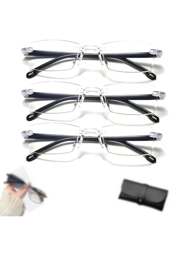 Intelligent Dual Focus Glasses, Color-Changing Anti-Blue Light Presbyopia Glasses for Women Men(3PCS)