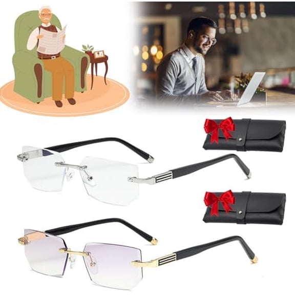 Intelligent Dual Focus Glasses, Intelligent Zoom Anti Blue Light Presbyopia Glass, Progressive Reading Presbyopia Glasses,Multi-focus Reading Glasses for Men and Women