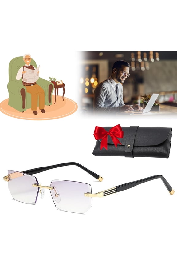 Intelligent Dual Focus Glasses, Intelligent Zoom Anti Blue Light Presbyopia Glass, Progressive Reading Presbyopia Glasses,Multi-focus Reading Glasses for Men and Women
