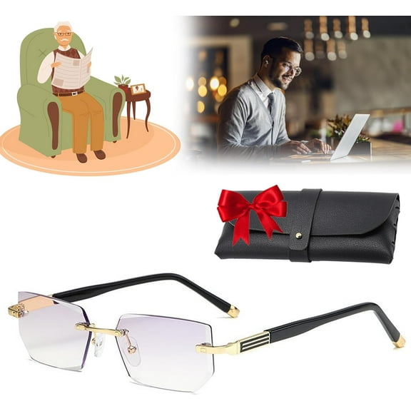 Intelligent Dual Focus Glasses, Intelligent Zoom Anti Blue Light Presbyopia Glass, Progressive Reading Presbyopia Glasses,Multi-focus Reading Glasses for Men and Women