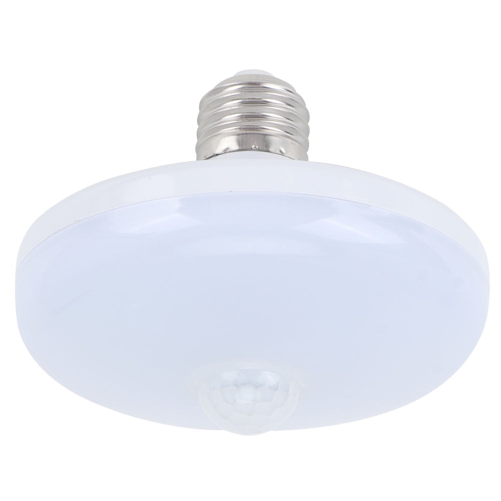 Intelligent E27 AC85-265V 12W PIR Motion Sensor LED Bulb, PVC, White Light, Perfect for Bedrooms