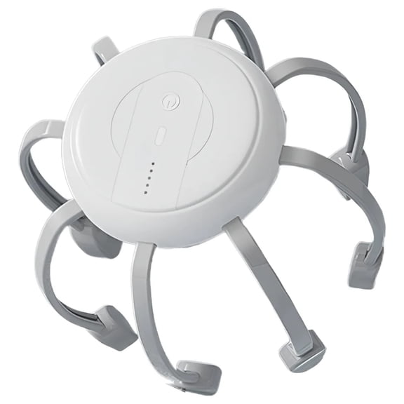 Intelligent Head Massage Device, Multi-Dimensional Relief Claw with 8 Flexible Tentacles, Heat, Vibration Modes for Body, Scalp Comfort, Tension Relief Tool