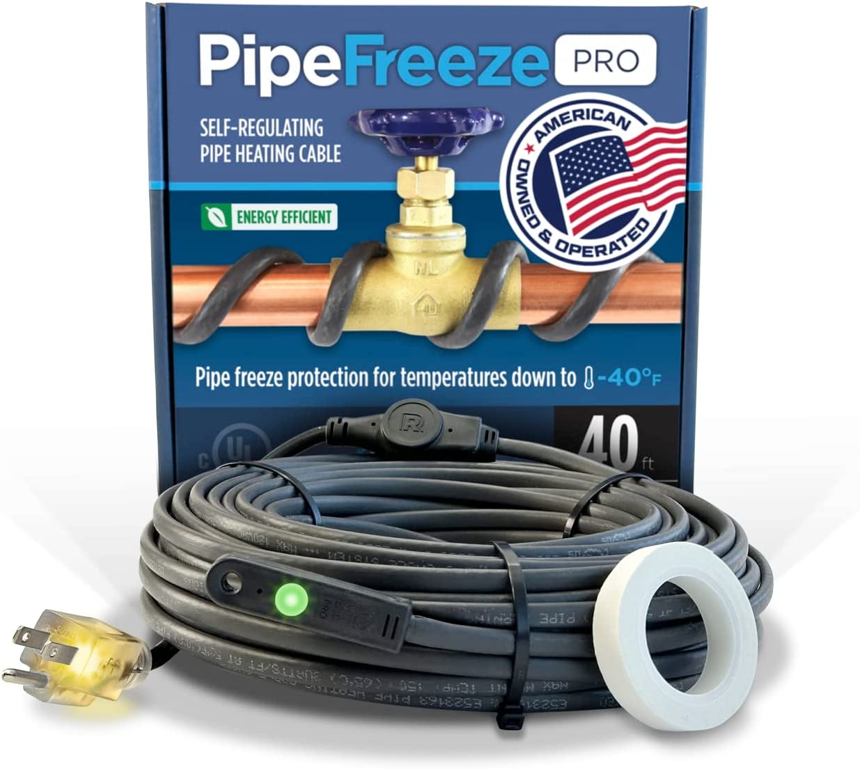 Intelligent Heat Tape For Water Pipe Freeze Protection With Glowcap