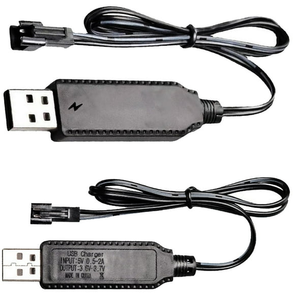 Intelligent IC 3.7V USB Charging Cable with SM2.0 2P Plugs and LED Light for Car Aircraft Parts Quadcopter Toy