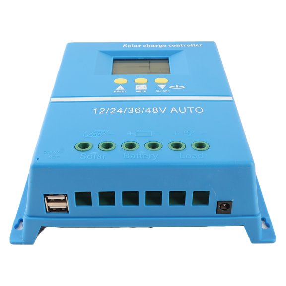 Intelligent MPPT Solar Charge Controller 100 Amp with LCD Backlight Display 12V 24V 36V 48V Auto Identification Intelligent Photovoltaic System Regulator 7.87 x 7.87 x 2.95 in / 20.0 x 20.0 x 7.5 cm