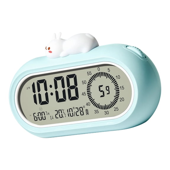 Intelligent Nightlight Alarm Clock With Visual Timer Soft Glows 3 Levels Brightness Temperature Display Clock