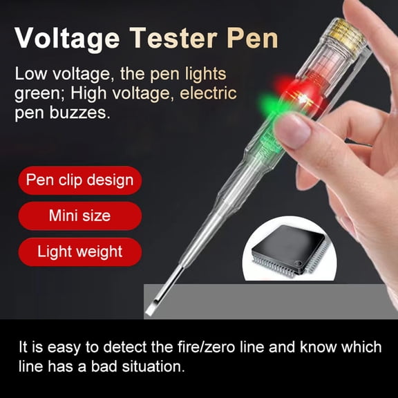Intelligent Noncontact Buzzer Voltage Tester Pen 70-250V AC/DC Detector Tool with High Brightness LED Light and Screwdriver Slot (6.1 inches / 155 mm)