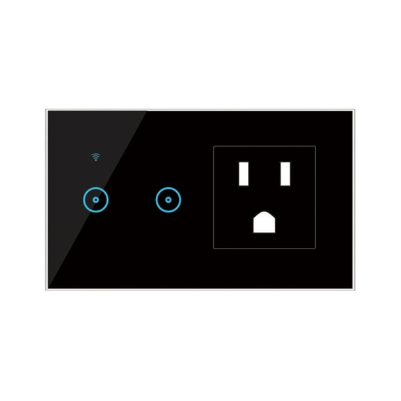 Intelligent Outlet Outlet Wifi Smart Wall Outlet 2 in 1 Convenient Voice APP Touch Control Smart Socket Switch for Alexa for Assistant