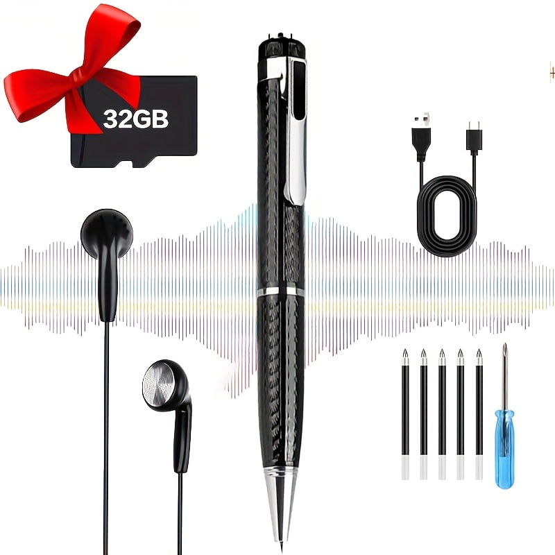 Intelligent Recording Pen 64GB Noise Cancelling USB MP3 Player Recorder 32GB Voice Control Portable Professional Recording Equipment