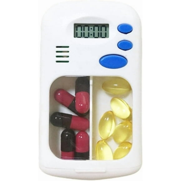 Intelligent Reminder Timed Pill Dispenser, Portable Pill Box, Daily Automatic Reminder, Buzzer Alarm . Suitable for Elderly Gifts and Portable Use for Office Travel
