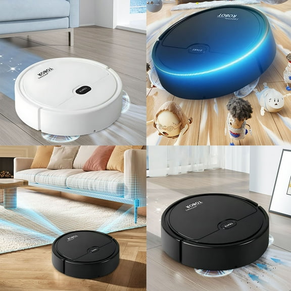 Intelligent Robot Vacuum Cleaner | Household Sweeping & Mopping Machine | Low Noise | Powerful Motor | Automatic Sensing | Anti-Collision | Pet Hair Removal | 21x21x5.5cm | 1200mAh | For Hard Floors