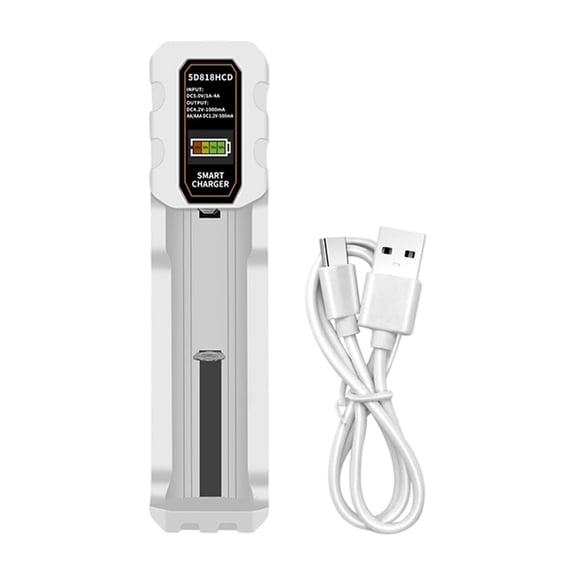 Intelligent Single Slot Auto Shutoff LED Display For 14500 18650 21700 Batteries