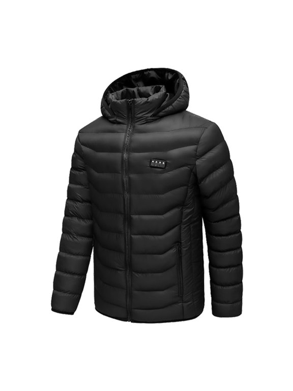 Intelligent Smart Heated Hooded Jacket Winter Warmth Puffer Coat 23 Heating Areas Multi-Zone Controller 13.38 x 11.41 x 2.75 inches / 34 x 29 x 7 cm XL