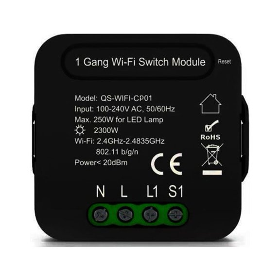 Intelligent Switch Module,1 Switch Function Remotes Compatible With Lit Switch Wifi Switch Switch Wifi Function App Remotes Conversion 1 Qs- -cp01 Qs-wi-fi-cp01 Wi-fi Conversion