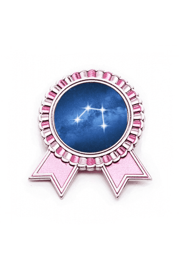 Intelligent Talent Beautiful Lucky Stars Badge Brooch Pin Pink Winner Award Medal