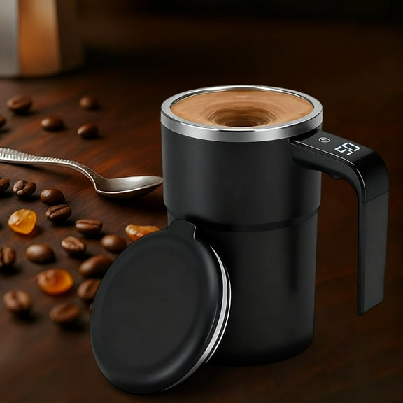 Intelligent Temperature Display Magnetic Stirring Cup - Smart Coffee Cup with Automatic Stirring and Temp Display, Magnetic Mixer Mug