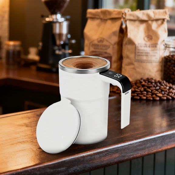 Intelligent Temperature Display Magnetic Stirring Cup - Smart Coffee Cup with Automatic Stirring and Temp Display, Magnetic Mixer Mug