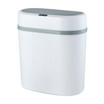 Intelligent Trash Can Smart Sensor Wastebasket, Battery Model Automatic Flip Lid, Waterproof, Mute, 2.38,3.17 Gallon Capacity, Slim Design for Bathroom Cracks, White