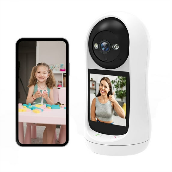 Intelligent Video Monitoring Camera with Two-Way Audio, One-Click Call, Fall & Motion Detection, Infrared Night Vision, Remote Home Safety & Elderly Care White