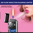 thumbnail image 1 of Intelligent Voice Controlled Double Flame Lighter, USB Rechargeable with Visual Gas Window, Windproof and Adjustable Flame for Outdoor Use, Hands-Free Ignition,Great for Camping and Daily Tasks, 1 of 6