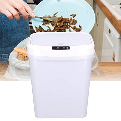 Intelligent Waste Bin 15L Automatic Infrared Induction Electric Composter for Kitchen, Smart Compost Bin with Lid for Bedroom, Bathroom, Kitchen