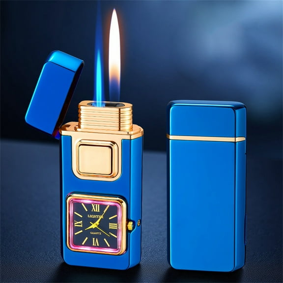 Intelligent Watch Lighter Portable Lighter, Wenini Durable Alloy Lighter High-Pressure Injection, Outdoor Kitchen Household Ignition Tool with Transparent Gas Window
