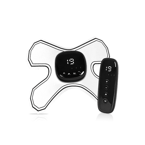 Intelligent Wireless Unit Muscle Electrical Stimulator,EMS Massager Management,Low Frequency Pulse Massage Patch,Portable Heating Intelligent Shoulder and Neck Massager,For Back, Neck, Arm,White
