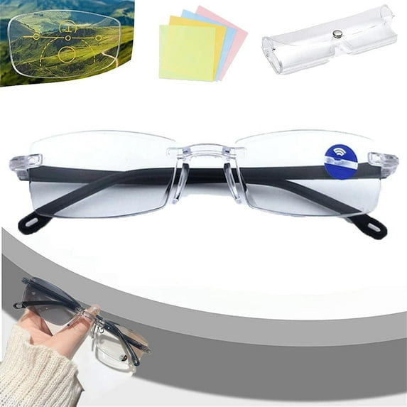 Intelligent Zoom Anti Blue Light Presbyopia Glasses, Sapphire High Hardness Anti-Blue Dual-Use Reading Glasses