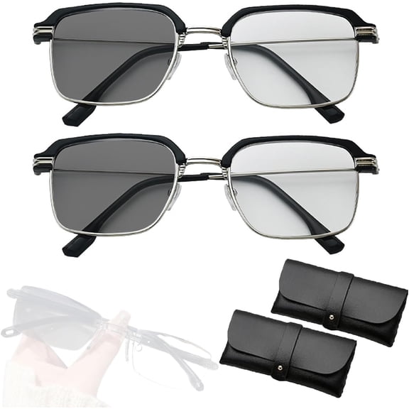 Intelligent Zoom Progressive Lenses Reading Glasses Distance&near Progressive Multi-focus Anti Blue Light for Women Men Automatic Zoom Reading Glasses