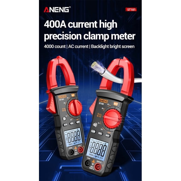 Intelligent digital clamp meter, high-precision multimeter, 400A AC/DC clamp meter, digital display, backlit clamp meter.