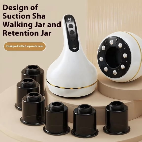 Intelligent electric massager-vacuum negative pressure, 9-stage heating suction cup scraper