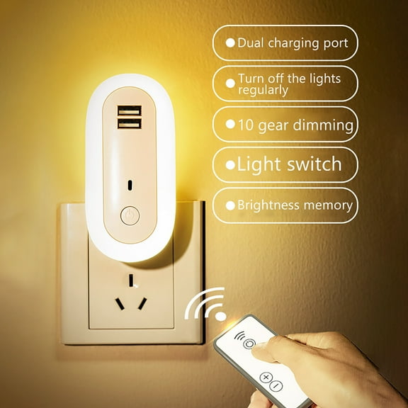Intelligent remote control plug in LED Night Light