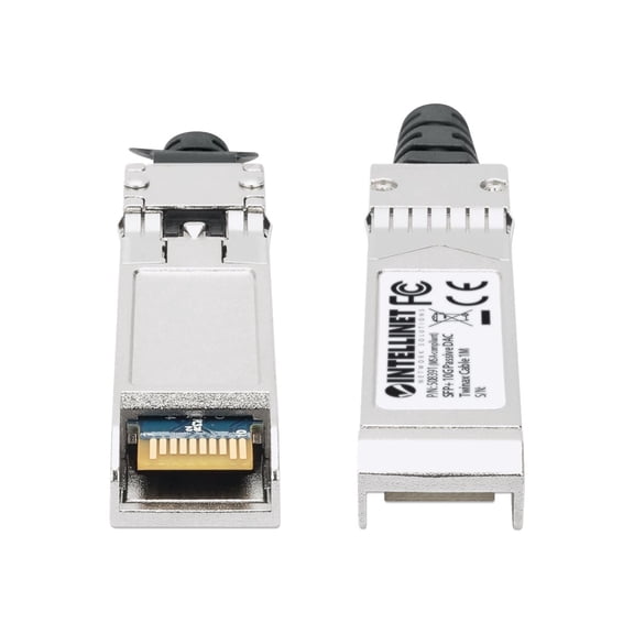Intellinet - 10GBase direct attach cable - SFP+ (M) to SFP+ (M) - 1 m - twinaxial - passive, low latency, 10 Gigabit Ethernet, up to 10 Gbps data transfer rate - black
