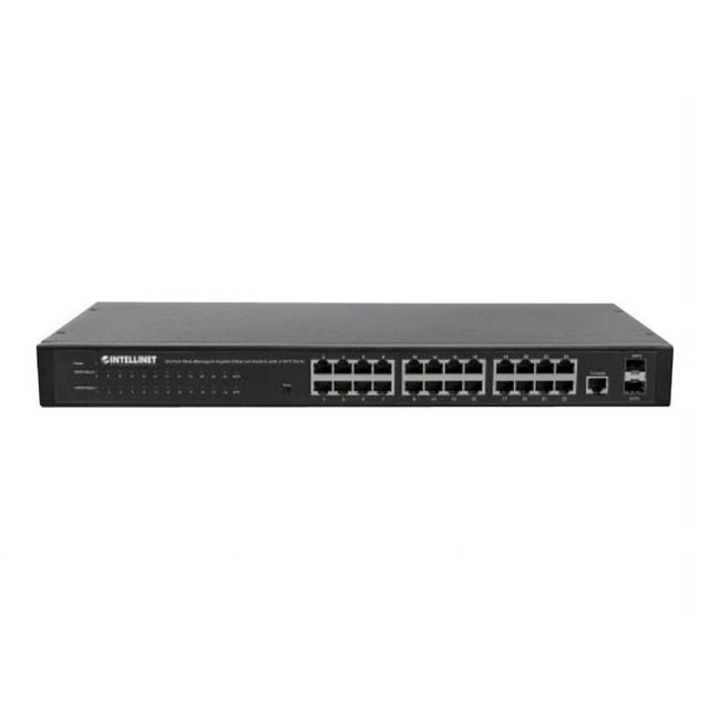 Intellinet 24-Port Network Switch, 24-Port (RJ45), Rackmount, Gigabit, 4 SFP, Ethernet Web-Smart, 10/100/1000 Mbit - Switch - managed - 24 x 10/100/1000 + 2 x SFP - desktop, rack-mountable