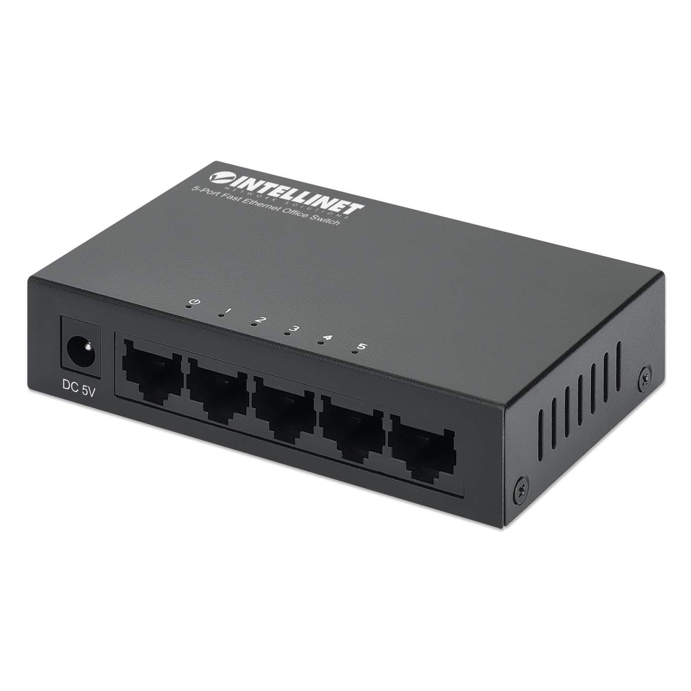 Intellinet 5-Port Fast Ethernet Office Switch, Metal Housing