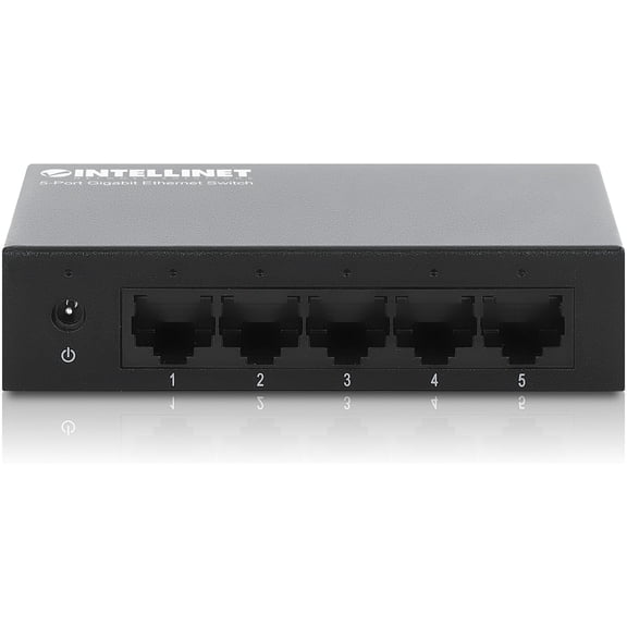 Intellinet 5-Port Gigabit Ethernet Network Switch, Ethernet Splitter - Unmanaged | Plug & Play | Auto Traffic Optimization | Fanless Metal Housing - for Computer Networking Hub, Desktop 530378