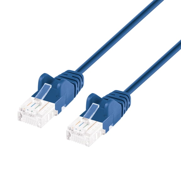 Intellinet Network Solutions CAT-6 U/UTP Slim Network Patch Cable, 1 Ft., Blue