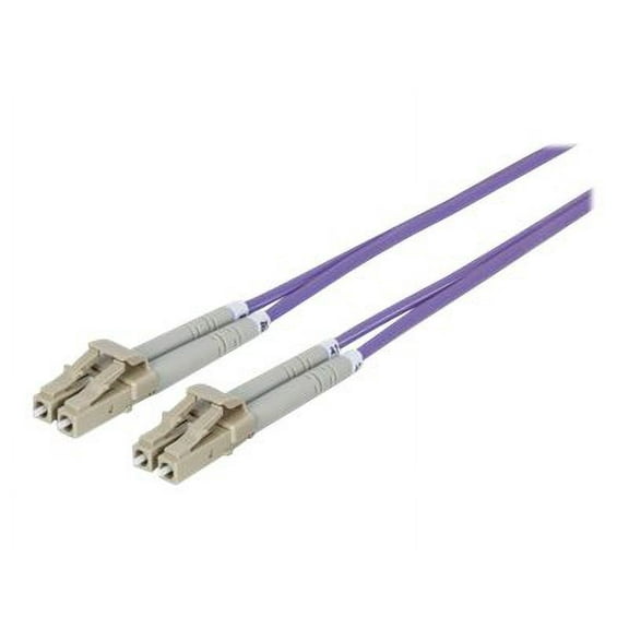 Intellinet Network Solutions Fiber Optic Patch Cable LC/LC OM4 50/125 Multimode Duplex Violet 3 ft 1 m