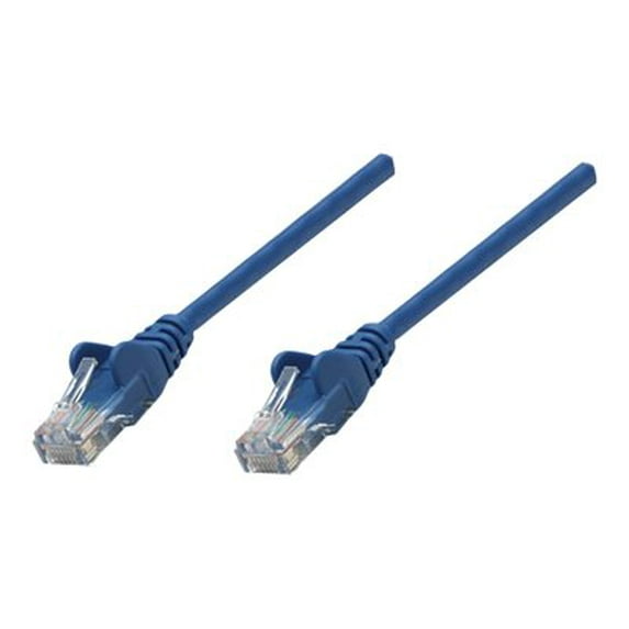 Intellinet Network Patch Cable, Cat5e, 15m, Blue, CCA, U/UTP, PVC, RJ45, Gold Plated Contacts, Snagless, Booted, Lifetime Warranty, Polybag - Patch cable - RJ-45 (M) to RJ-45 (M) - 15 m - UTP - CAT 5e - molded, snagless - blue