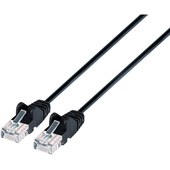 Intellinet Network Solutions Black Slim Network Patch Cable with Snagless Boots (3 Feet)