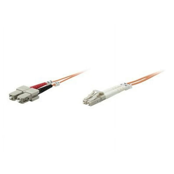 Intellinet Network Solutions Fiber Optic Patch Cable, LC/SC, OM2, 50/125, MultiMode, Duplex, Orange, 3 ft (1 m)