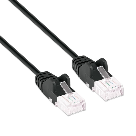 Intellinet Network Solutions CAT-6 U/UTP Slim Network Patch Cable, 1 Ft., Black, 742443
