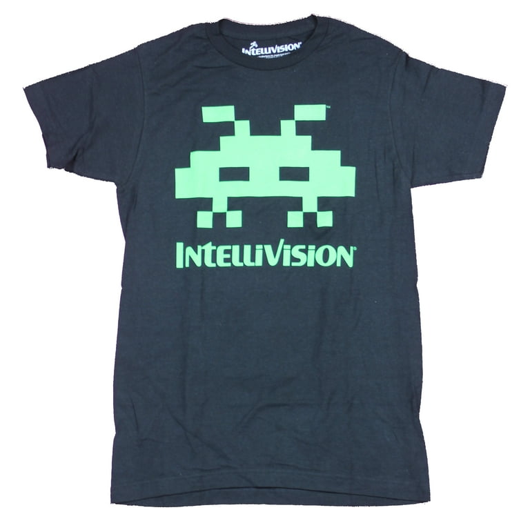 Intellivision Mens T Shirt Classic Space Armada Green Alien