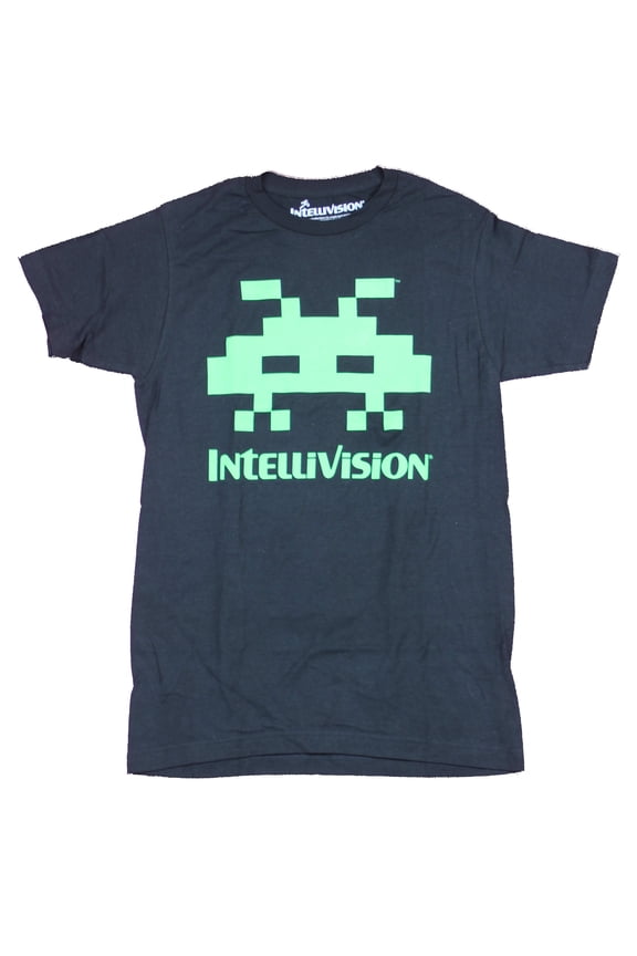 Intellivision Mens T-Shirt - Classic Space Armada Green Alien (Small)