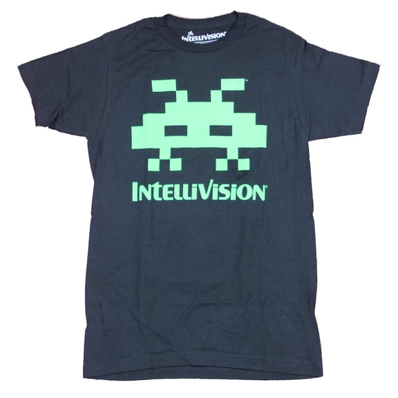 Intellivision Mens T-Shirt - Classic Space Armada Green Alien (X-Large)